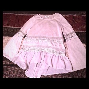 YA LA lace and peplum sweater